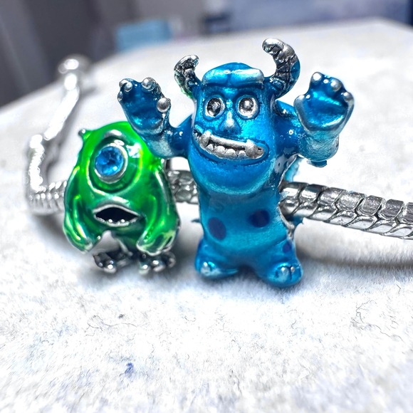 Monsters Inc Mike Wazowski Sulley Charm Bracelet Bead Charm fits PANDORA - Picture 12 of 13